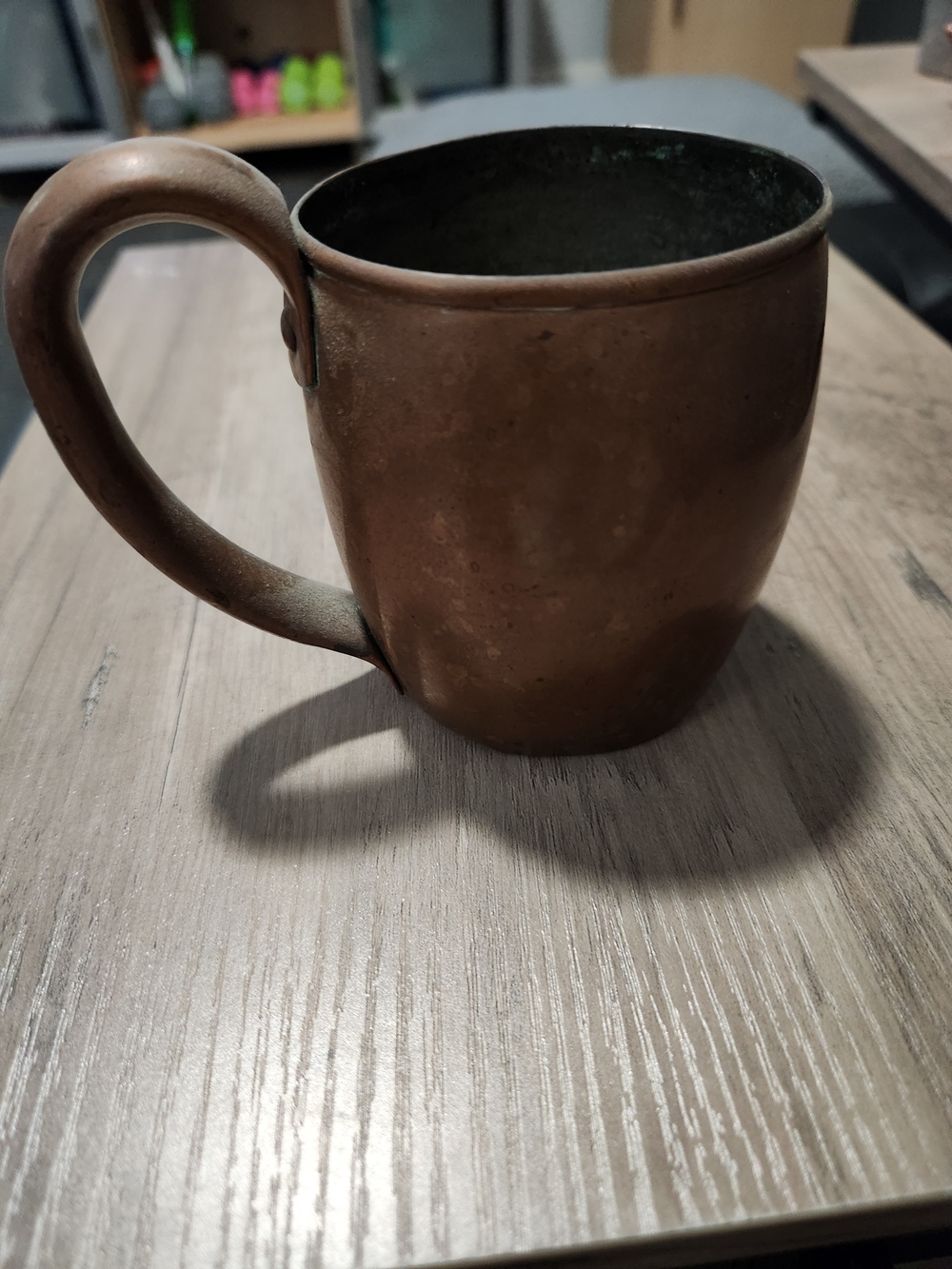 Classic Copper Finish Metal Mug - Warm Brown Coffee Cup